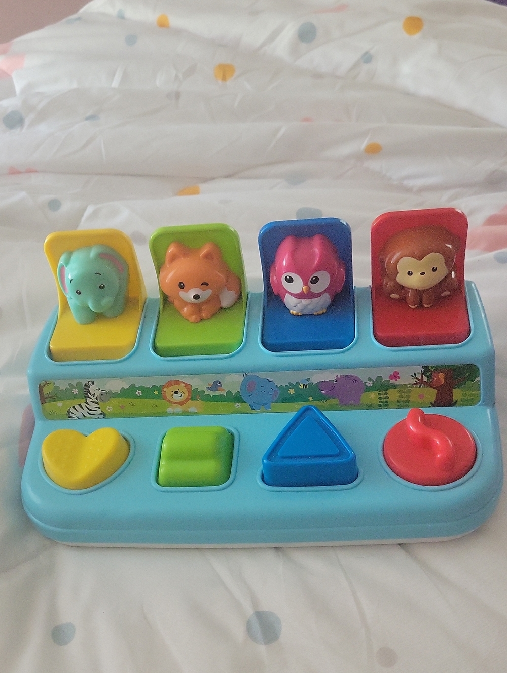 Pop-Up Animal Shape Sorter Toy - Blue, Yellow, Green, Red